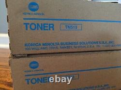 2 New OEM Genuine Konica Minolta Black Toner TN513 A33K031 Bizhub 454e 554e