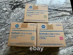 BNIB Unopened Genuine Konica C3850/ Toner Cartridges YellowithCyan/Magenta