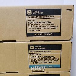 Full Toner Set of 4 compatible Konica Minolta TN321 CMYK Bizhub BRAND NEW
