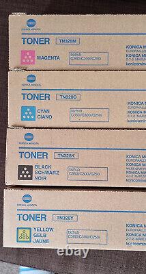 Genuine Konica Minolta TN328 C/M/Y/K Toner Cartridge Set BizhubC360i/C300i/C250i