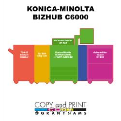 Konica Minolta Bizhub Press C6000 Printer Booklet Finisher & Fiery Used