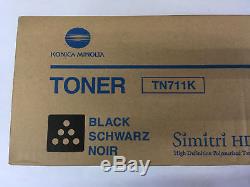 LOT of 6 Tonesr OEM Genuine Konica Minolta BizHub C654 C754 TN711K TN711Y TN711M