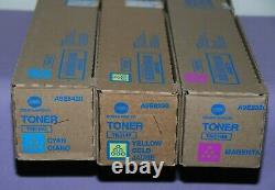 Lot of 3 OEM Konica Minolta TN514 (YMC) Toner Cartridges for bizhub C658 - New