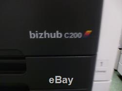 Konica Minolta Bizhub C200 Pleine Couleur Photocopieur-imprimante-scanner Basse Utilisation